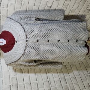 Liz Claiborne SZ L Grey Knit Button-Up Cardigan